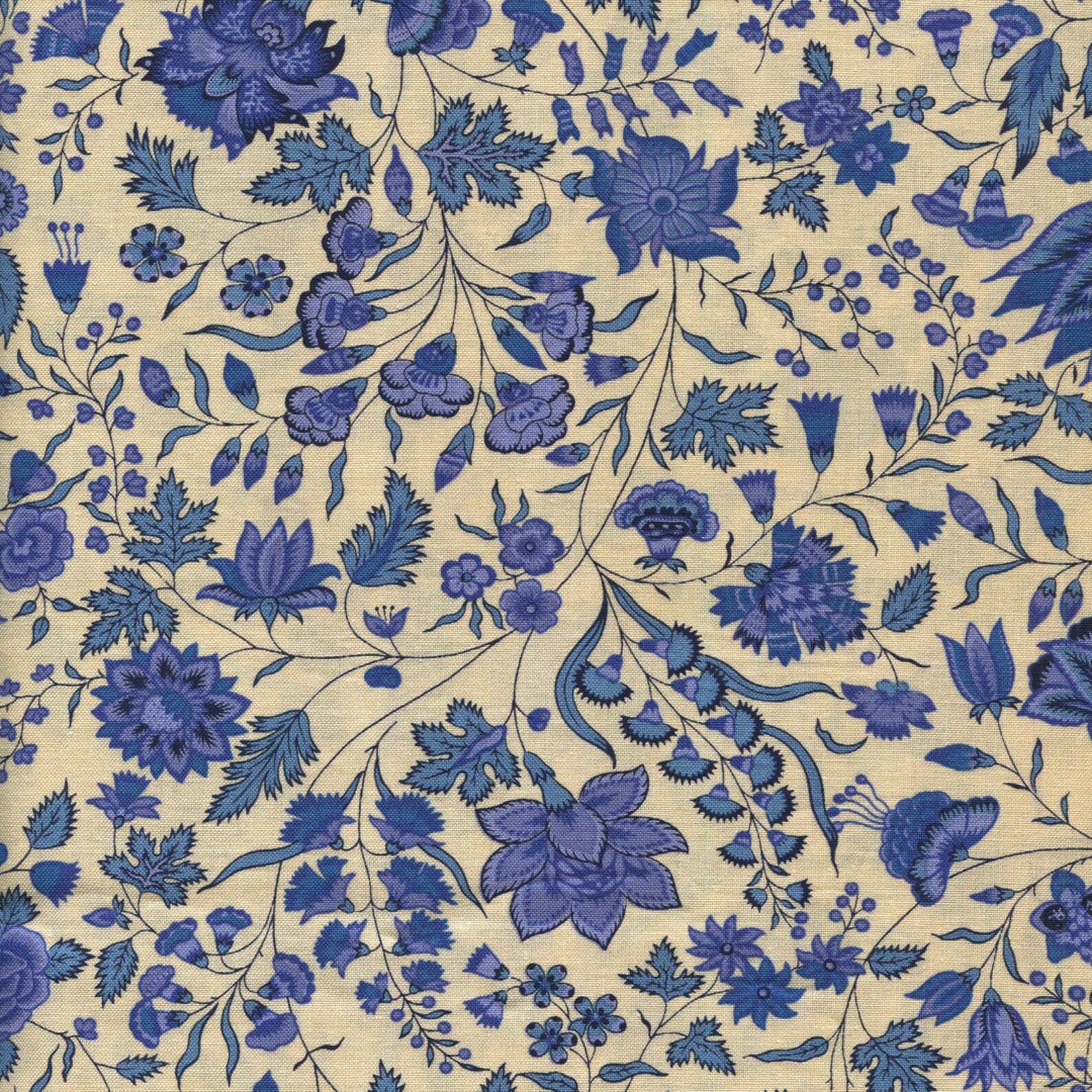 Dutch Heritage Cotton Print Fabric 1025 China Blue Etsy UK