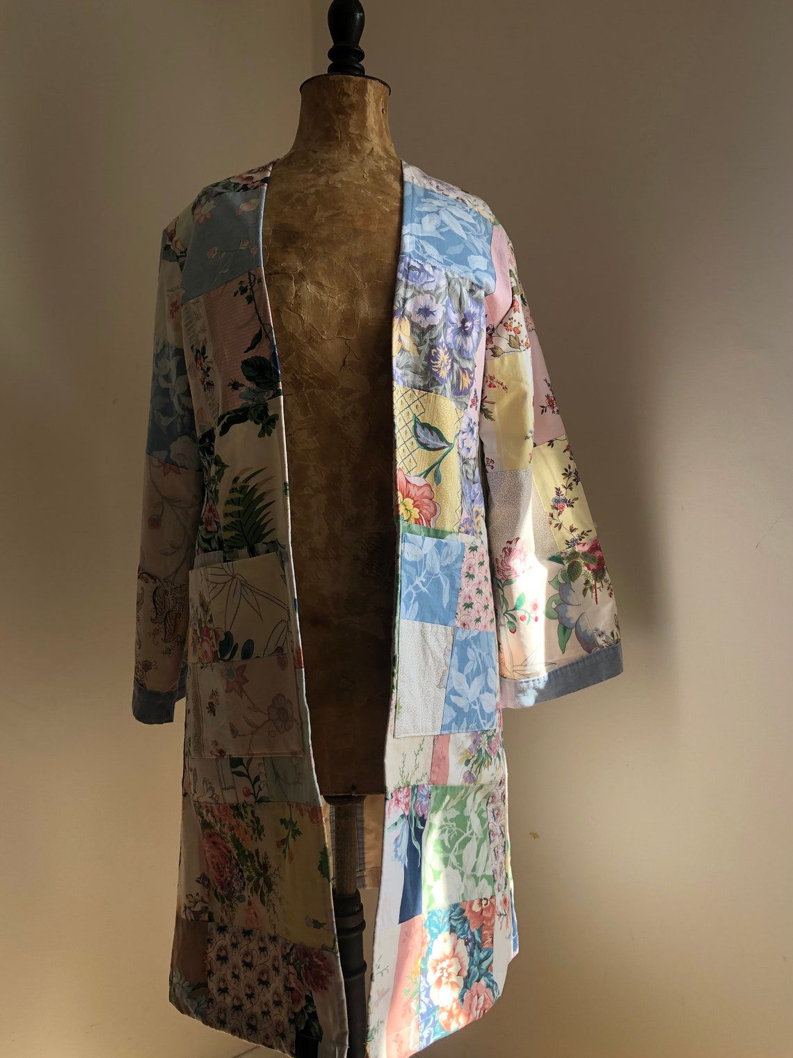 Vintage Floral Dreamy Patchwork Duster Style Jacket/Robe Soft image 5