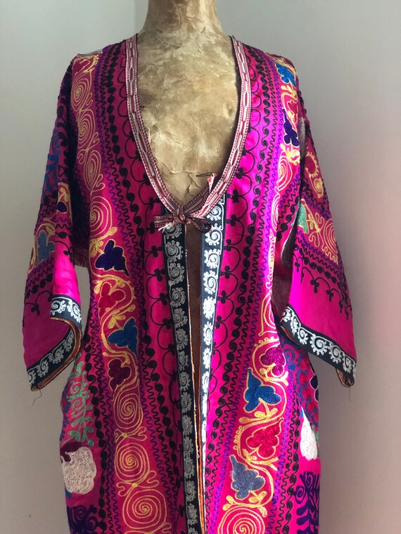 Incredible Pink Vintage Shazani Robe from Uzbekist
