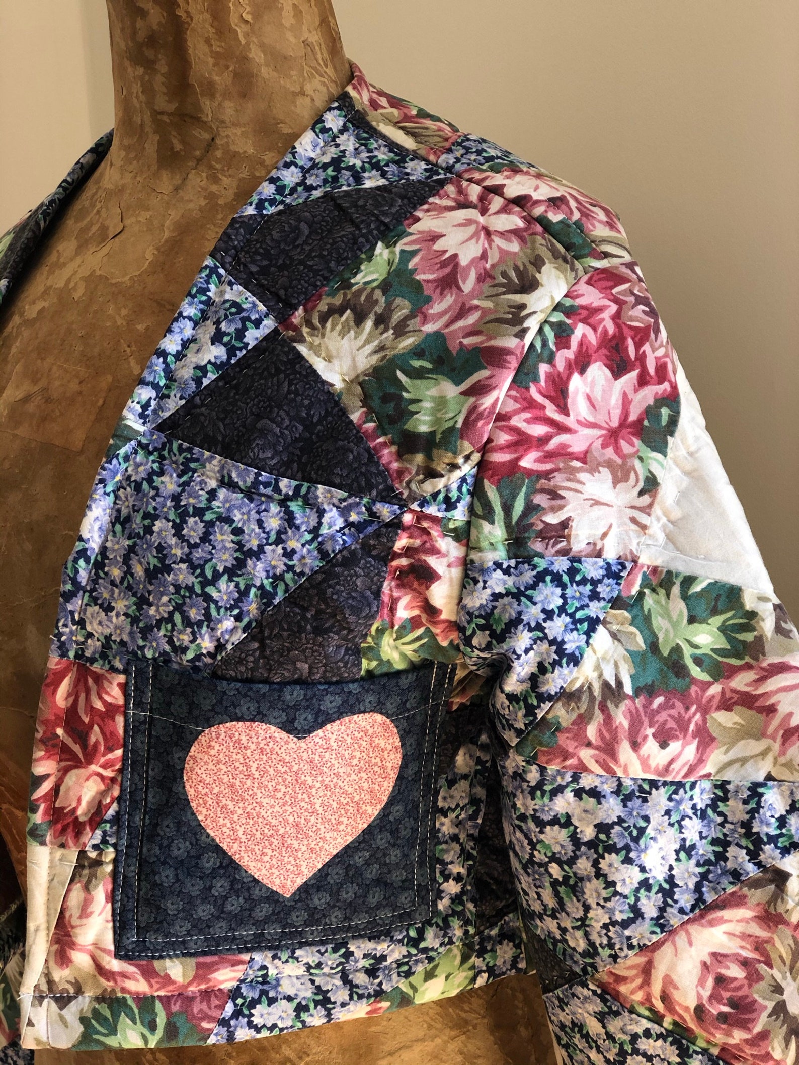 Vintage Patchwork Quilted Cropped Jacket 'gypsy rose' Etsy