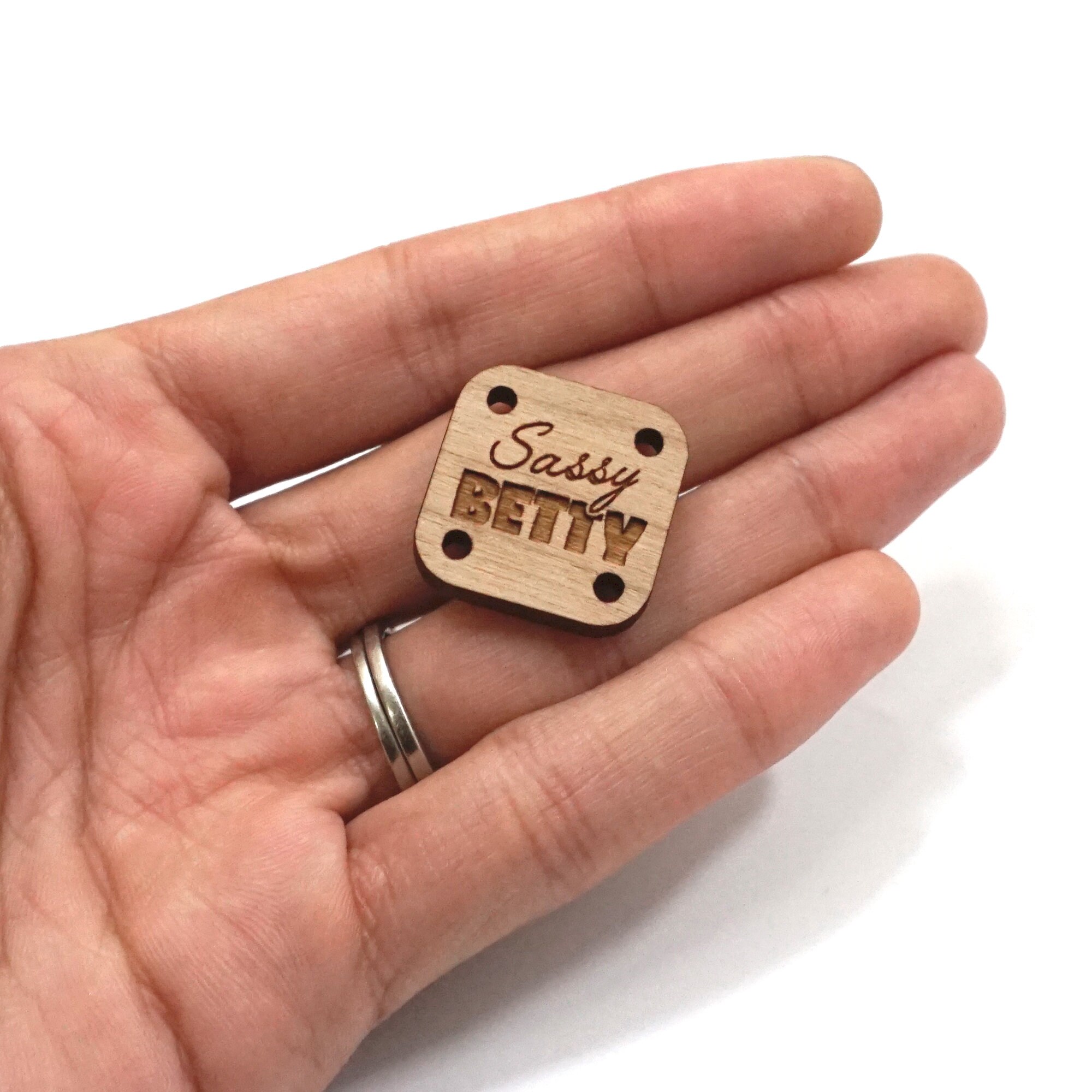Custom Square Wood Buttons .85 X .85 Inch Rounded Corners Custom Wood ...