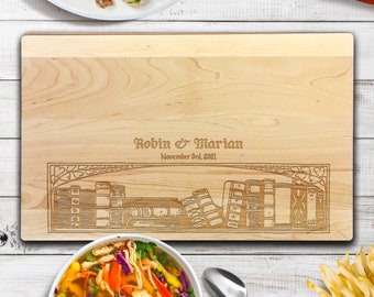 Custom Cutting Board Box Shelf Gifts for Couple Wedding Gift Housewarming Gift Laser Engraved Chopping Block Gifts