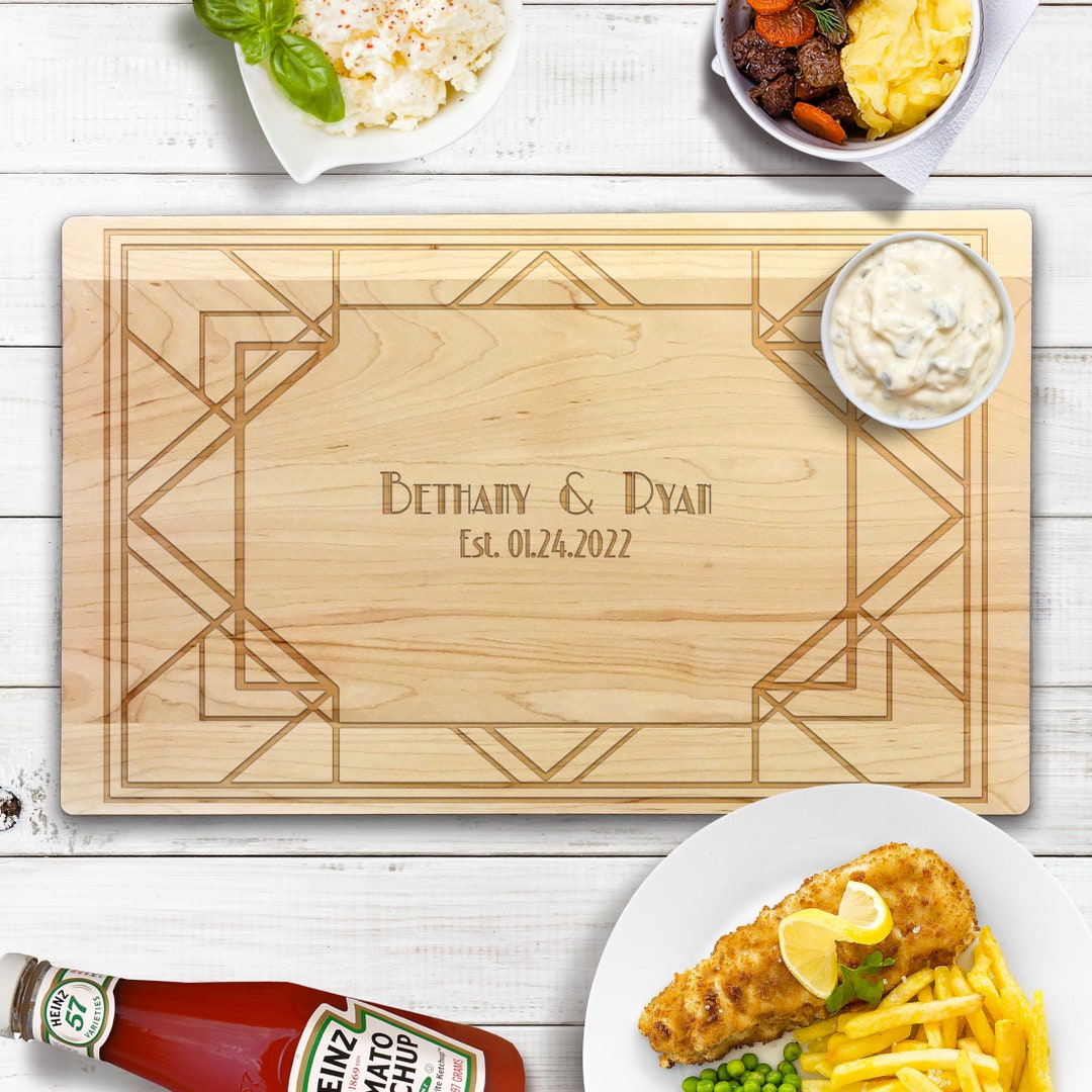 Custom Cutting Board Art Deco Gifts for Couple Wedding Gift