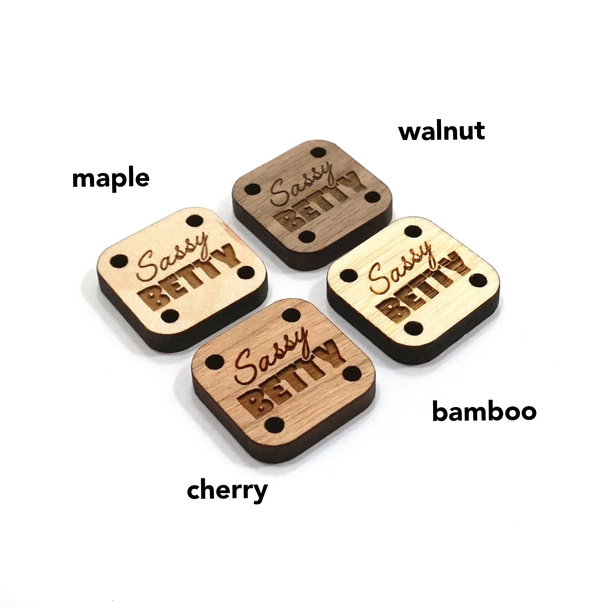Custom Square Wood Buttons .85 X .85 Inch Rounded Corners Custom Wood ...