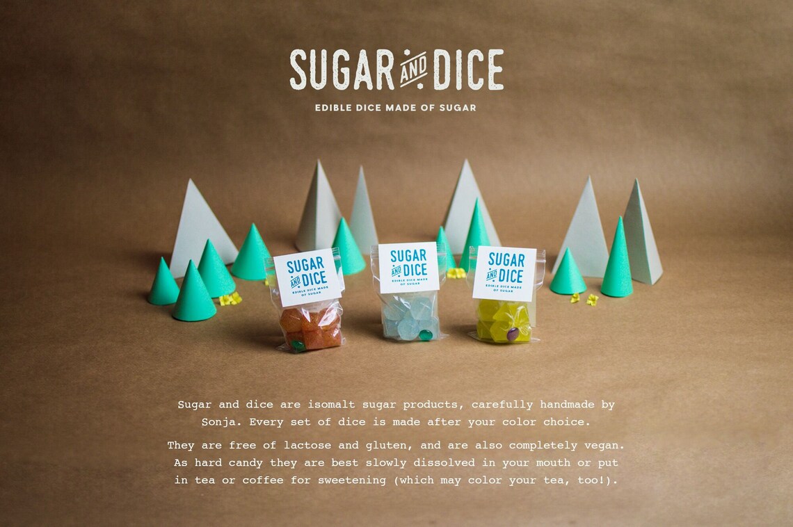 Polyhedral Sugar Dice Set Fixed Colours Etsy
