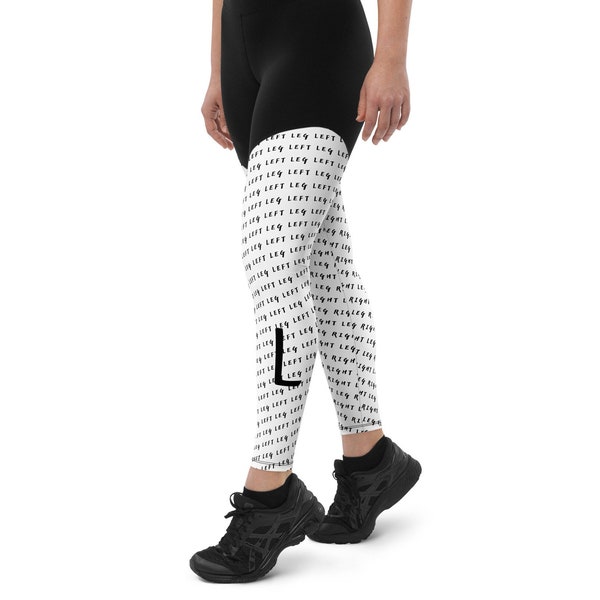 Different Right and Left Sports Leggings with Big Letters for Aerialists