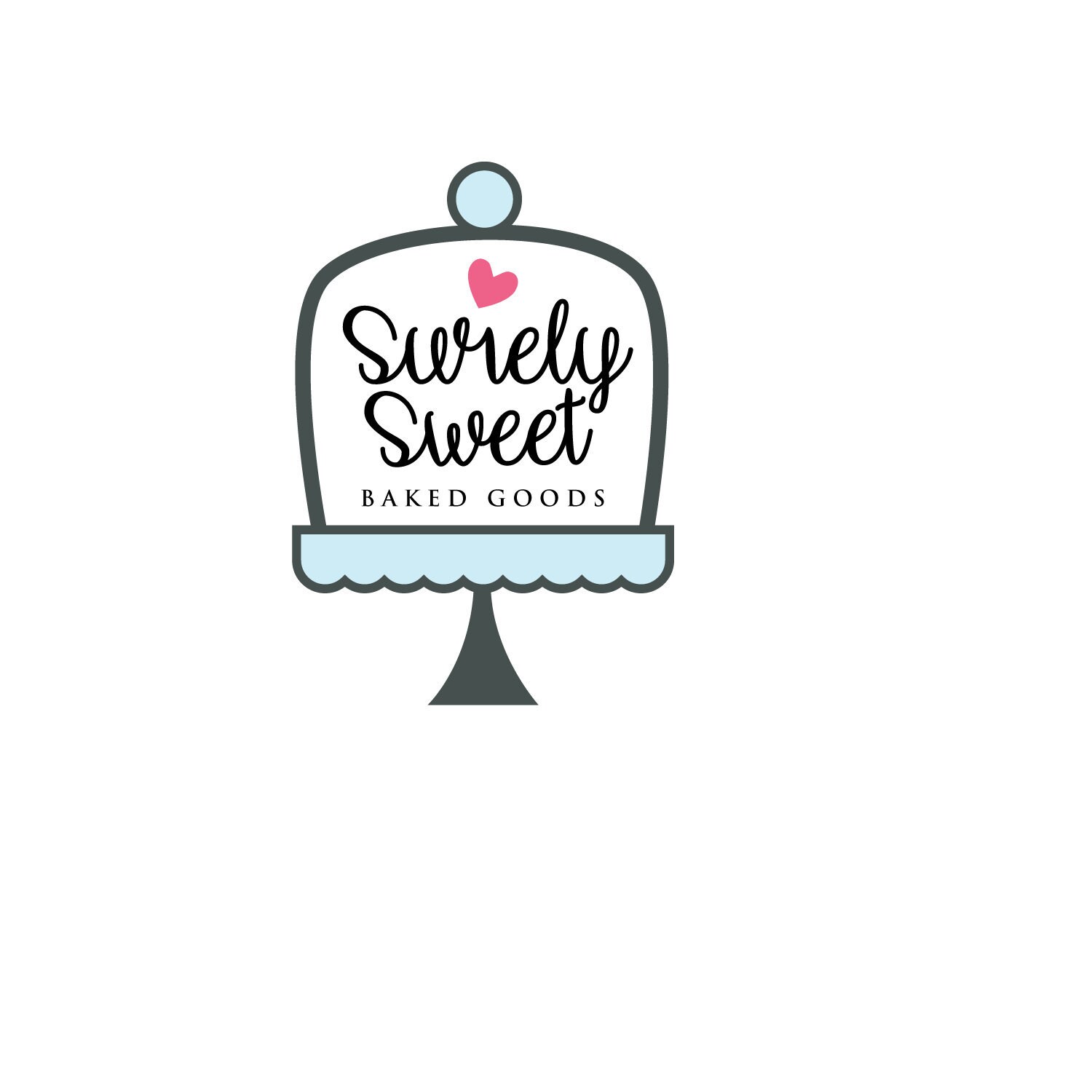 Cake Stand Logo Bakery Logo Design Branding Heart Logo Etsy