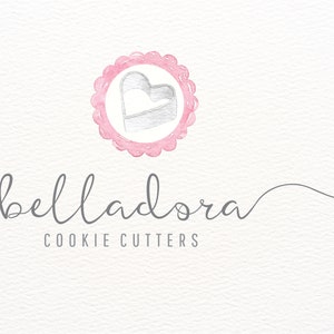 Bakery Logo, Cookie Cutter Logo, Heart Logo, Baking Logo, Baker Logo, Bakery Branding, Bake Shop Logo, Custom Logo Design, Premade Designs image 1