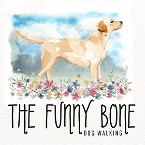 Labrador Retriever Logo, Lab Logo, Pet Logo, Dog Logo, Watercolor Flowers, Custom Logo, Pet Sitting Logo, Groomer Logo, Branding, Dog Walker