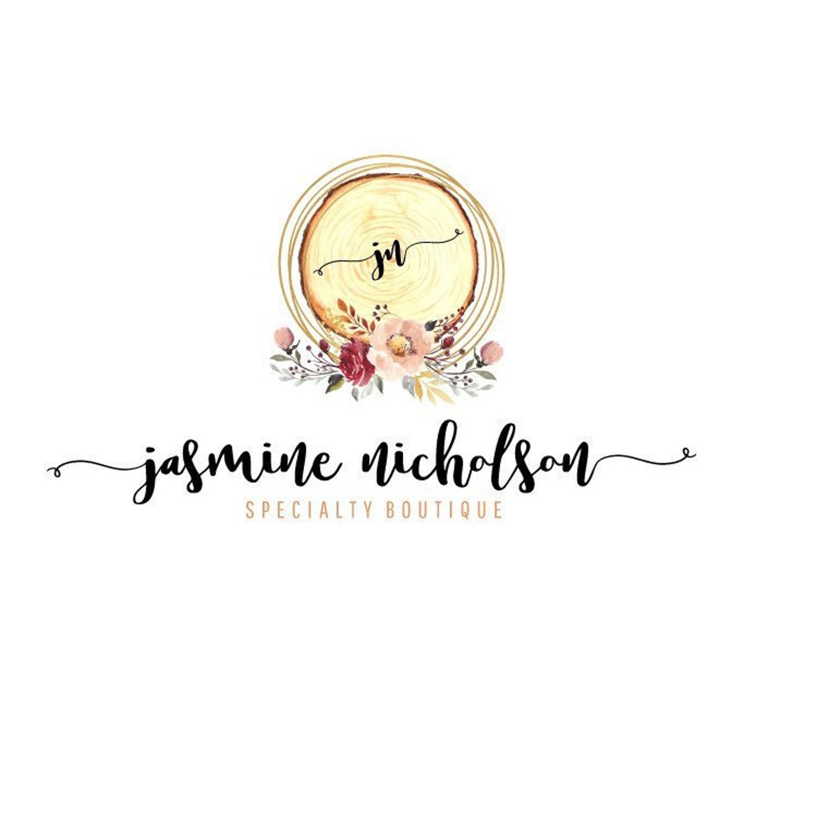 Wood Sign Logo Rustic Wood Tree Stump Logo Design Branding Etsy