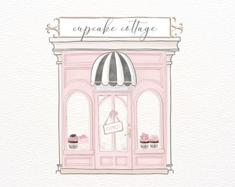 Cottage Bakery Logo, Cupcake Logo, Storefront, Baking Logo Design, Baker Logo, Cafe Logo, Premade Logo, Branding, Patisserie Logo, Bake Logo