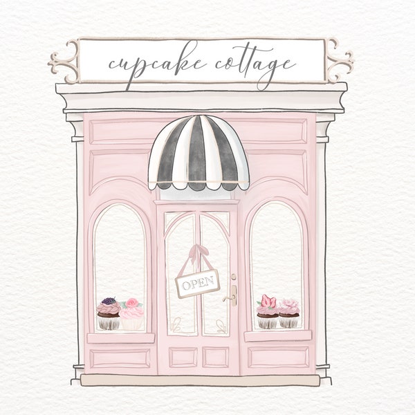 Cottage Bakery Logo, Cupcake Logo, Storefront, Baking Logo Design, Baker Logo, Cafe Logo, Premade Logo, Branding, Patisserie Logo, Bake Logo