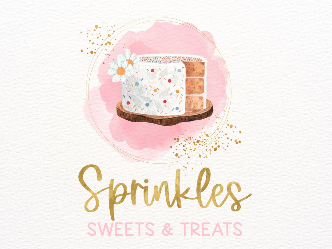 Baking Logo, Cake With Sprinkles, Confetti Logo, Bakery Logo, Cottage