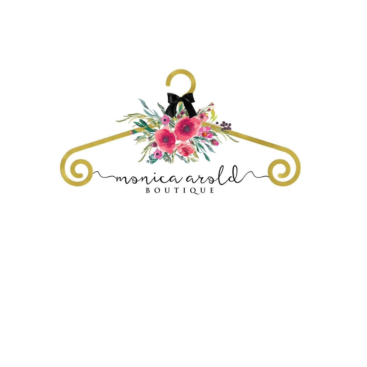 Hanger Logo Design Floral Clothes Hanger Boutique Logo Etsy Hanger Logo Design Floral Clothes Hanger Boutique Logo Etsy