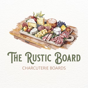 Charcuterie Board Logo, Cheese Board Logo, Custom Logo Design, Charcuterie Business, Charcuterie Branding Package, Rustic Logo, Vintage Wood