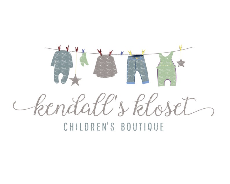 Children's Logo Kids Clothes Logo Design Baby Clothing Etsy España