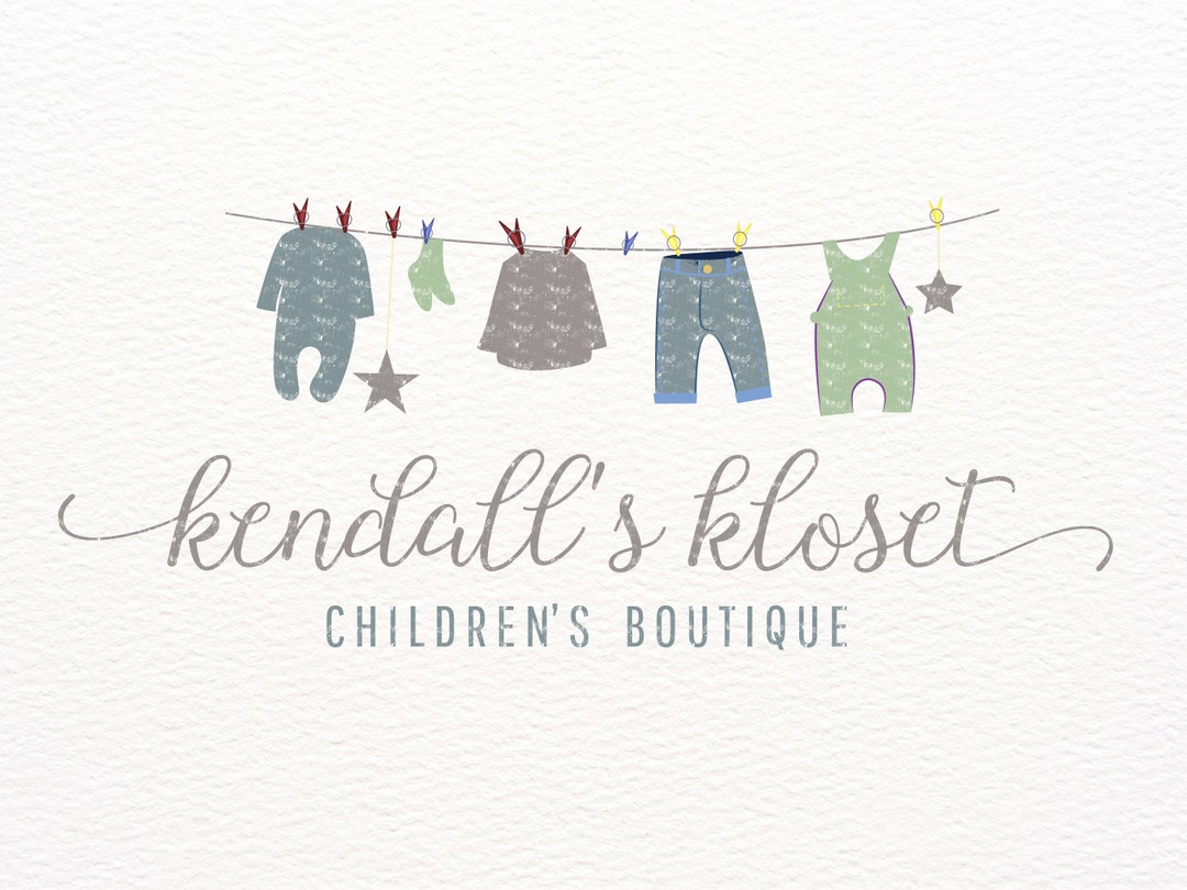 Children's Logo, Kids Clothes Logo Design, Baby Clothing Logo, Clothes Line Logo, Boutique Logo