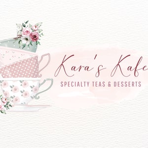 Tee-Logo-Design, Coffee-Shop-Logo, Vintage-Teetassen-Logo, Teehaus-Logo, Aquarell, Café-Logo, Restaurant-Logo, Branding, Benutzerdefinierte Logos