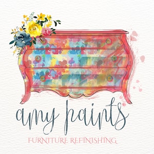 Furniture Logo Design, Dresser Logo, Furniture Painting, Painter Logo, Refinished Furniture, Refurbished Furniture, Paint Logo, Premade Logo