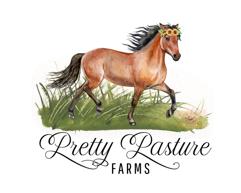 Download Horse Logo Sunflowers Meadow Logo Pasture Logo Farm Logo ...