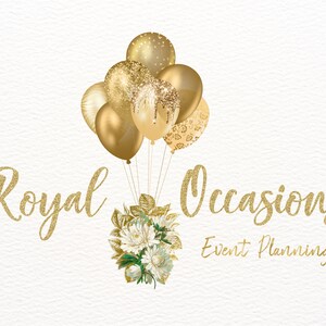 Balloons Logo, Event Planner Logo, Gold Logo, Event Planning Logo ...