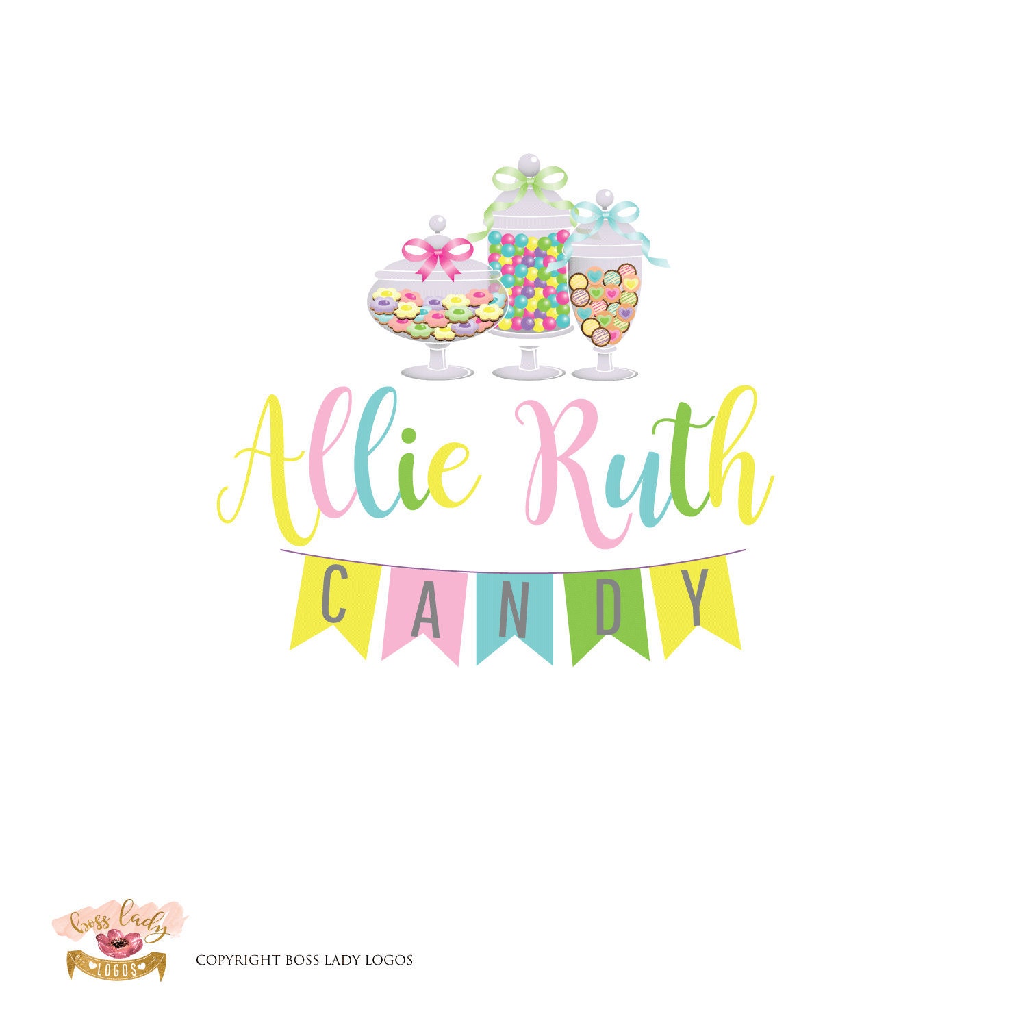 Candy Jar Logo Candy Store Logos Candy Bar Gumdrops Event Etsy