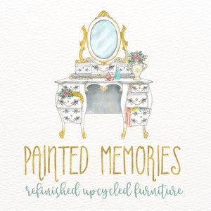 Furniture Refinishing Logo, Vintage Furniture Painting Logo, Dresser Logo Design, Refurbished Furniture Logos, Dressing Table Logo, Branding