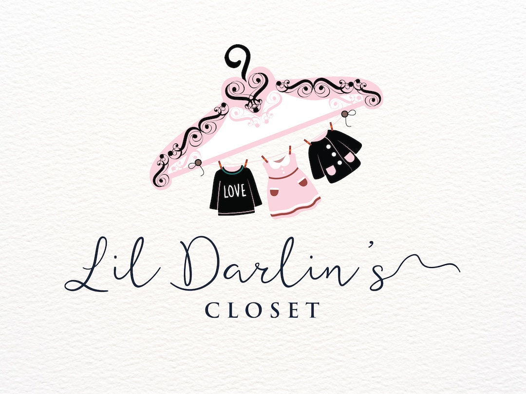 Children's Boutique Logo, Kids Clothes Hanger Logo Design, Clothing ...