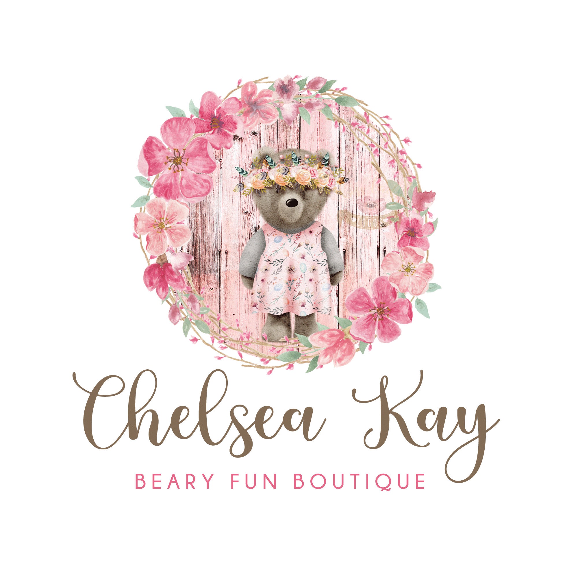 Teddy Bear Logo Stuffed Animal Logo Kids Boutique Logo Etsy