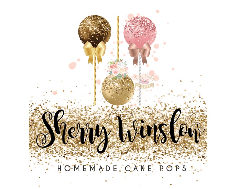 Cake Pops Logo Watercolor Home Baking Logos Bakery Logo Etsy