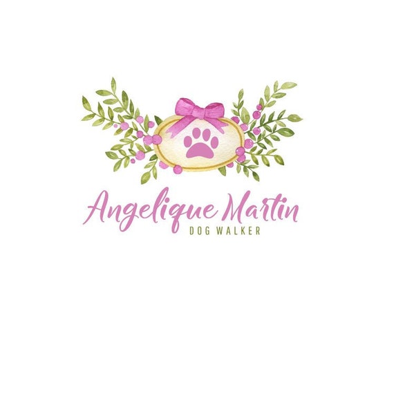 Paw Print Logo Dog Paw Logo Purple Paw Print Logo Design Etsy