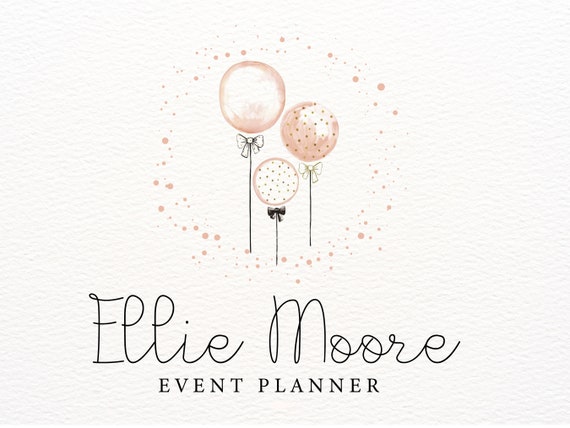 Balloons Event Logo Party Planning Confetti Premade Logo 