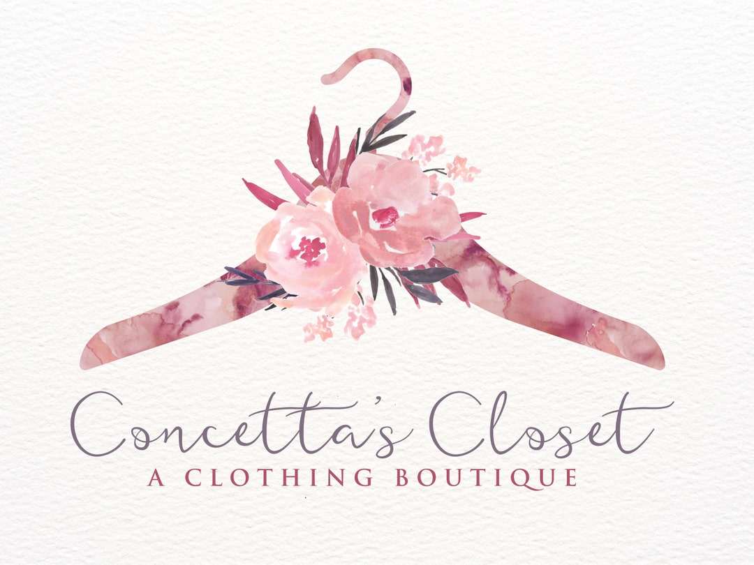 Logotipo de percha, diseño de logotipo de boutique de ropa con