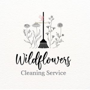 Modern Cleaning Logo, Minimalist Line Drawing Maid Logo, Custom Cleaning Business Logo, Cleaning Service Logo, Digital Branding Package, PNG