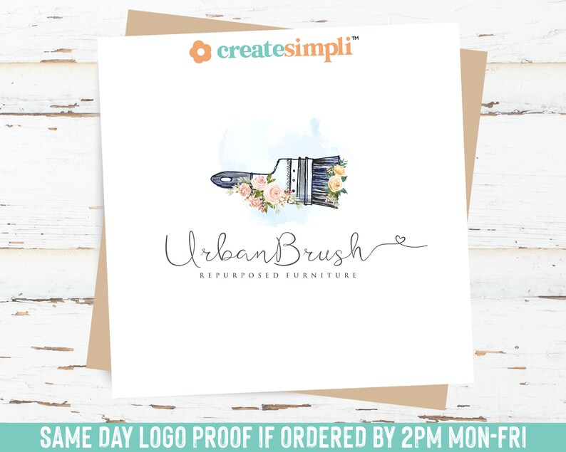 Paint Brush Logo Painting Logo Refurbished Furniture Logo Etsy