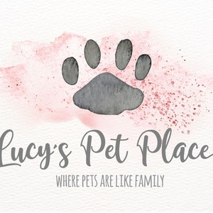 Paw Print Logo Design, Pet Business Logo, Watercolor Dog Logos, Pet Grooming Logo, Pet Boutique Logo, Dog Sitter Logo, Pet Sitting Logo