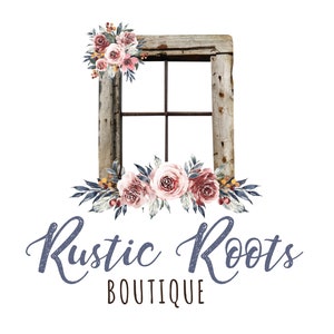 Window Logo, Barn Logo, Rustic Logo, Barnwood, Vintage Watercolor Flowers, Farmhouse Logo Design, Branding, Wood Logo, Boutique Logo Design