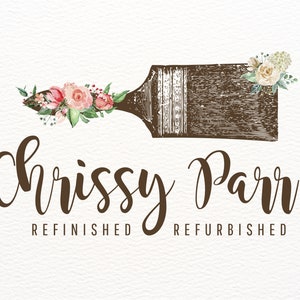 Paint Brush Logo, Vintage Painting Logo, Painter Logo, Refurbished Furniture Logo, Rustic Logo, Floral Logos, Logo Branding, Custom Logos