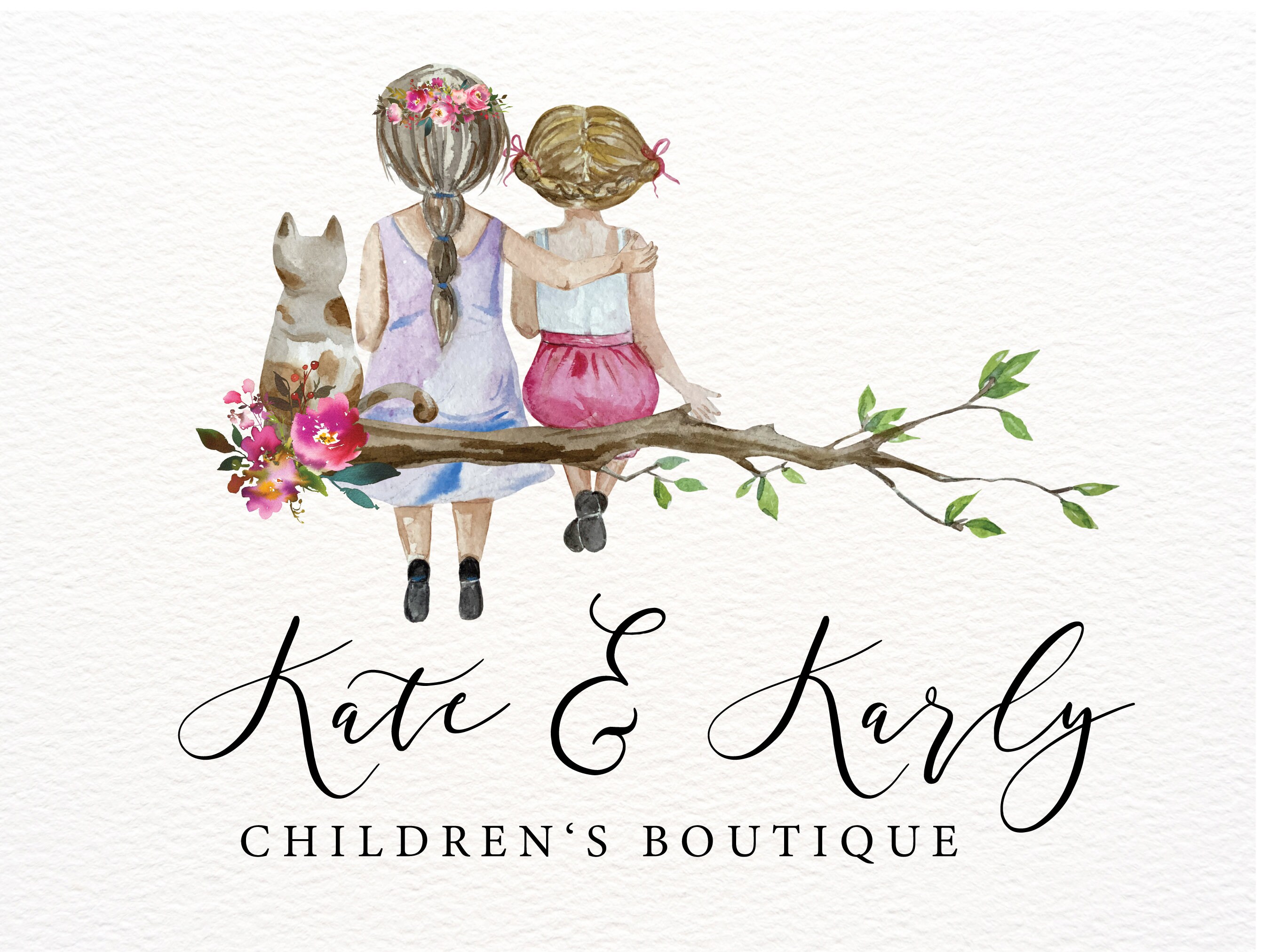 Two Girls Logo Design Sisters Children's Boutique Kids -  Portugal