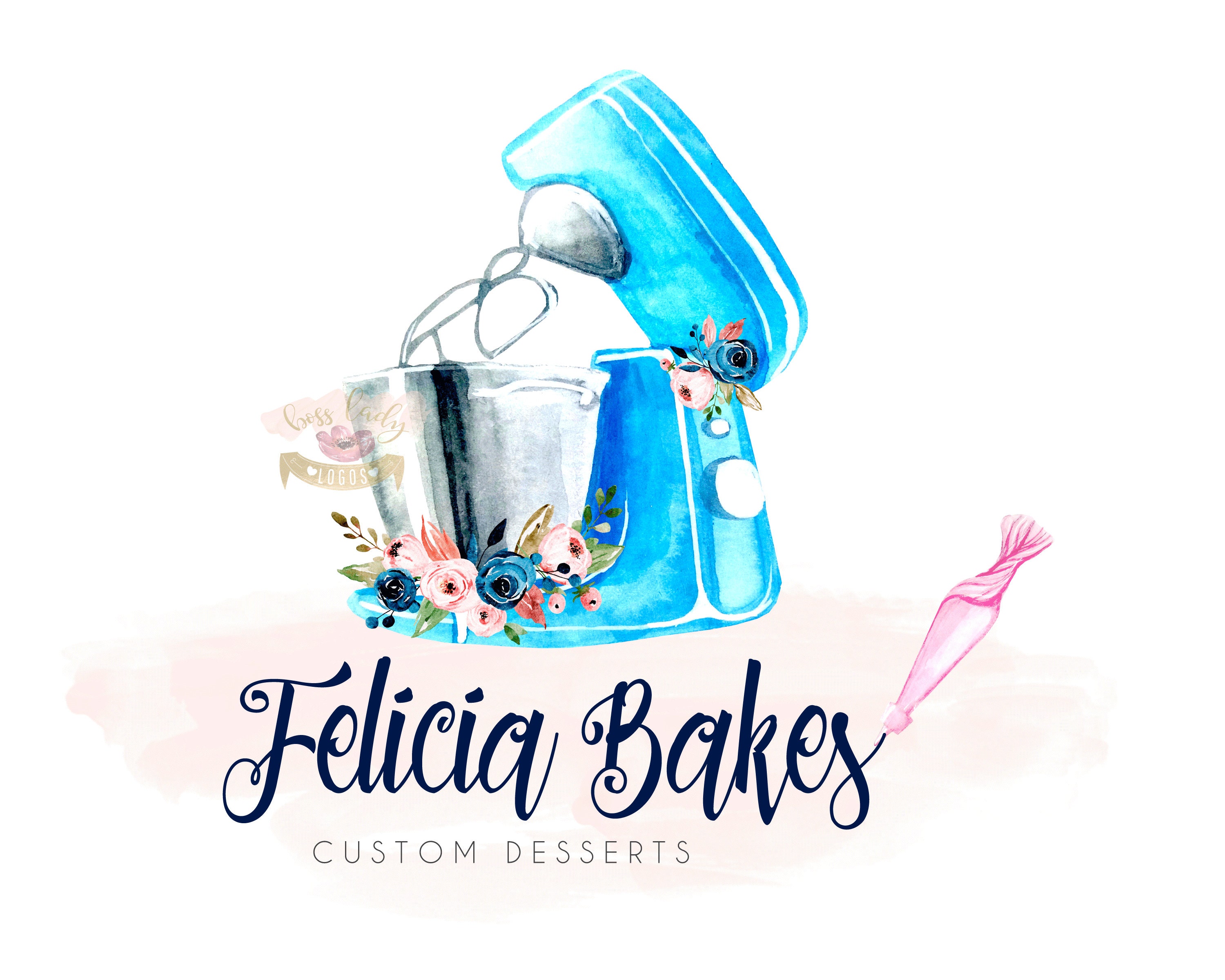 Paper & Party Supplies Paper Bakery Logo Piping Bag Logo Baker Logo