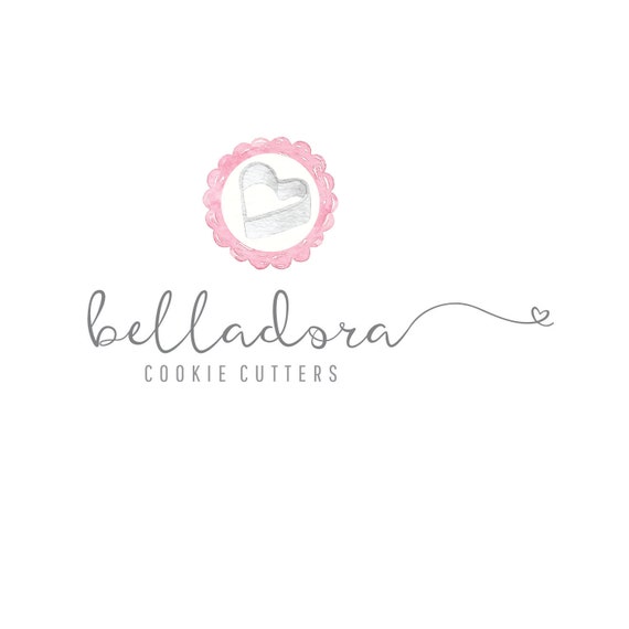 Bakery Logo Cookie Cutter Logo Heart Logo Baking Logo Etsy
