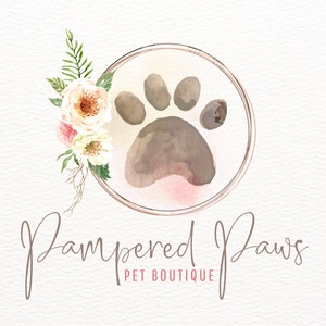 Paw Print Logo, Pet Bakery Logo, Pet Boutique Logo Design, Dog Paw, Premade Logo, Branding, Pet Sitting Logo, Dog Walker Logo, Breeder Logos