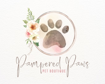 Paw Print Logo, Pet Bakery Logo, Pet Boutique Logo Design, Dog Paw, Premade Logo, Branding, Pet Sitting Logo, Dog Walker Logo, Breeder Logos