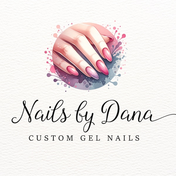 Nail Salon Logo, Nail Technician, Gel Nails, Acrylic Nails, Salon Logo, Hand Logo, Custom Logo, Nail Polish, Painted Fingernails, Branding