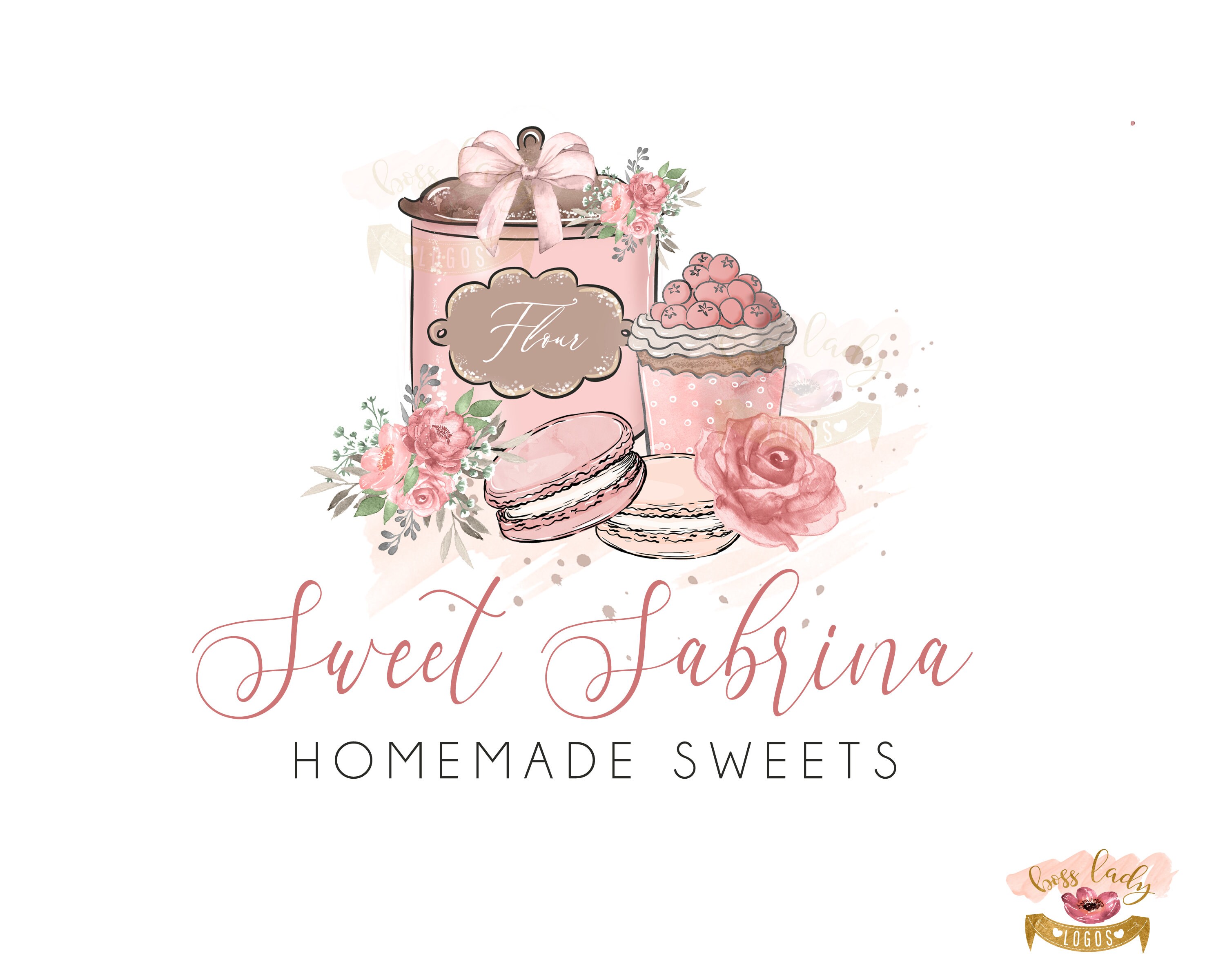 home-baking-logo-cupcake-logo-macaron-logo-bakery-logo-etsy