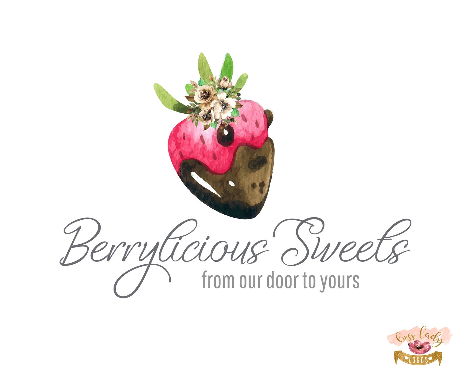 Chocolate Covered Strawberry Custom Logo Dipped Strawberry Etsy