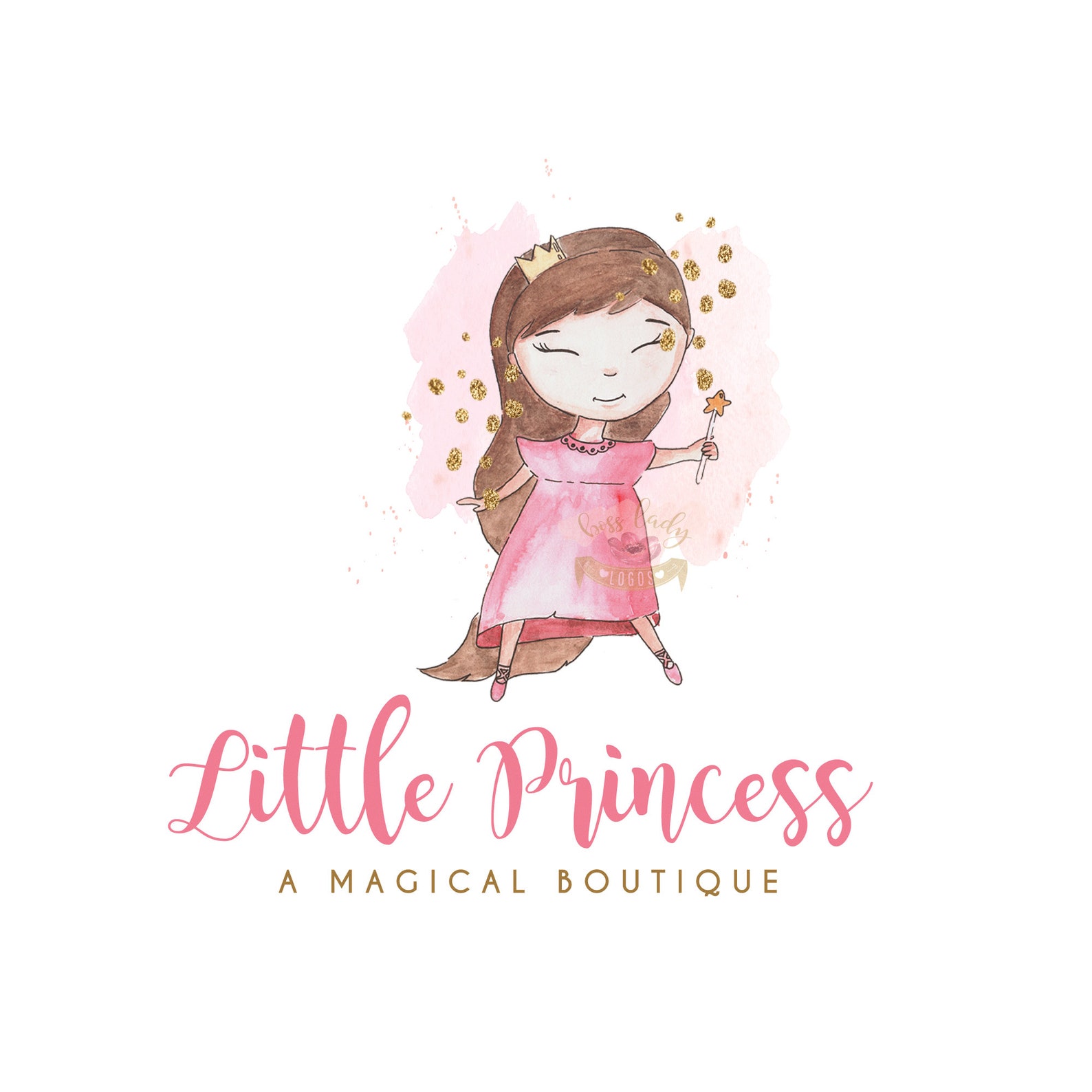 Princess Logo Design Little Girl Logo Cute Magical Logo Etsy