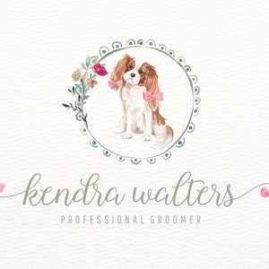 Dog Groomer Logo, Pet Grooming Logo, Dog Logo Design, King Saint Charles Logo, Pet Sitting Logo, Pet Sitter Logo, Dog Walker Logo, Pet Logos