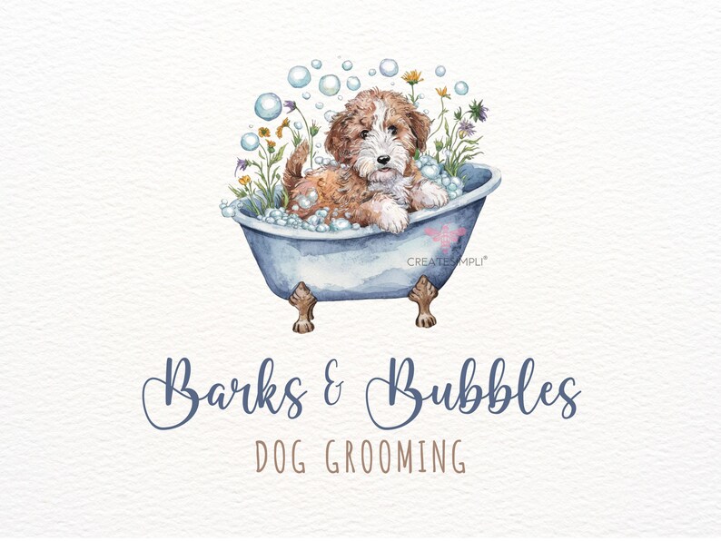 Custom Pet Logo, Labradoodle, Goldendoodle, Dog Grooming Logo, Vintage