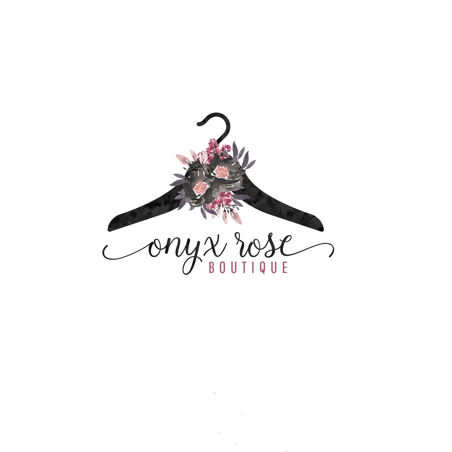 Hanger Logo Branding Black Floral Clothes Hanger Logo - Etsy